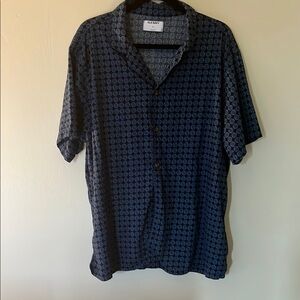 Old Navy Blue Geometric Casual Shirt